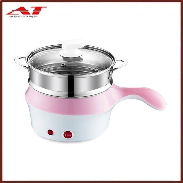 Nồi lẩu điện mini chống dính có tay cầm, xửng hấp đa năng ( vĩ nhôm)