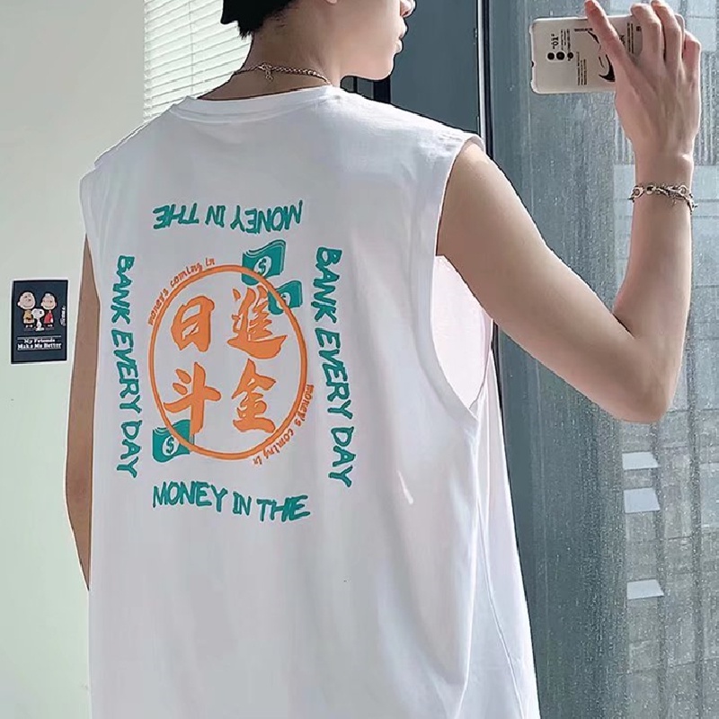 Áo Ba Lỗ Thể Thao Nam In Chữ Size M-5XL Thời Trang Hàn Quốc