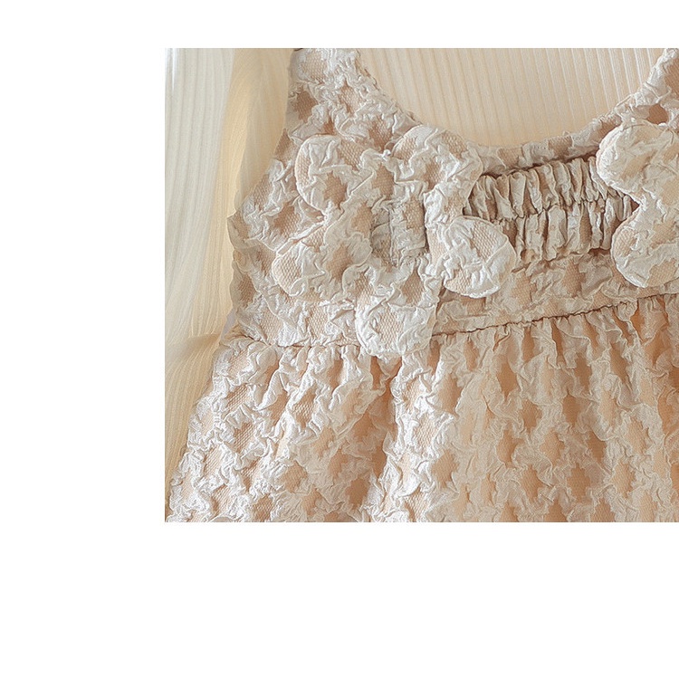 Đầm bé gái tay bồng đính hoa dễ thương hàng QCCC