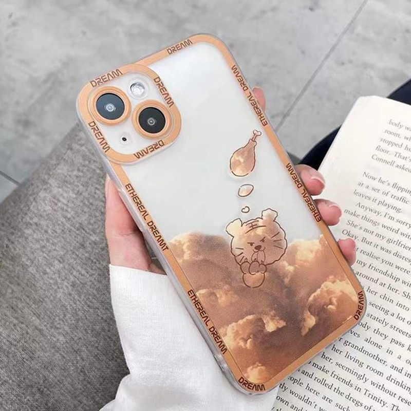 Ốp Điện Thoại Silicon Mềm Trong Suốt Hình Gấu Đám Mây Dễ Thương Cho IPhone 13/12 Pro Max Case/11/ XS/ XR/ X/ 8/ 7/ 6S/ Plus Mini