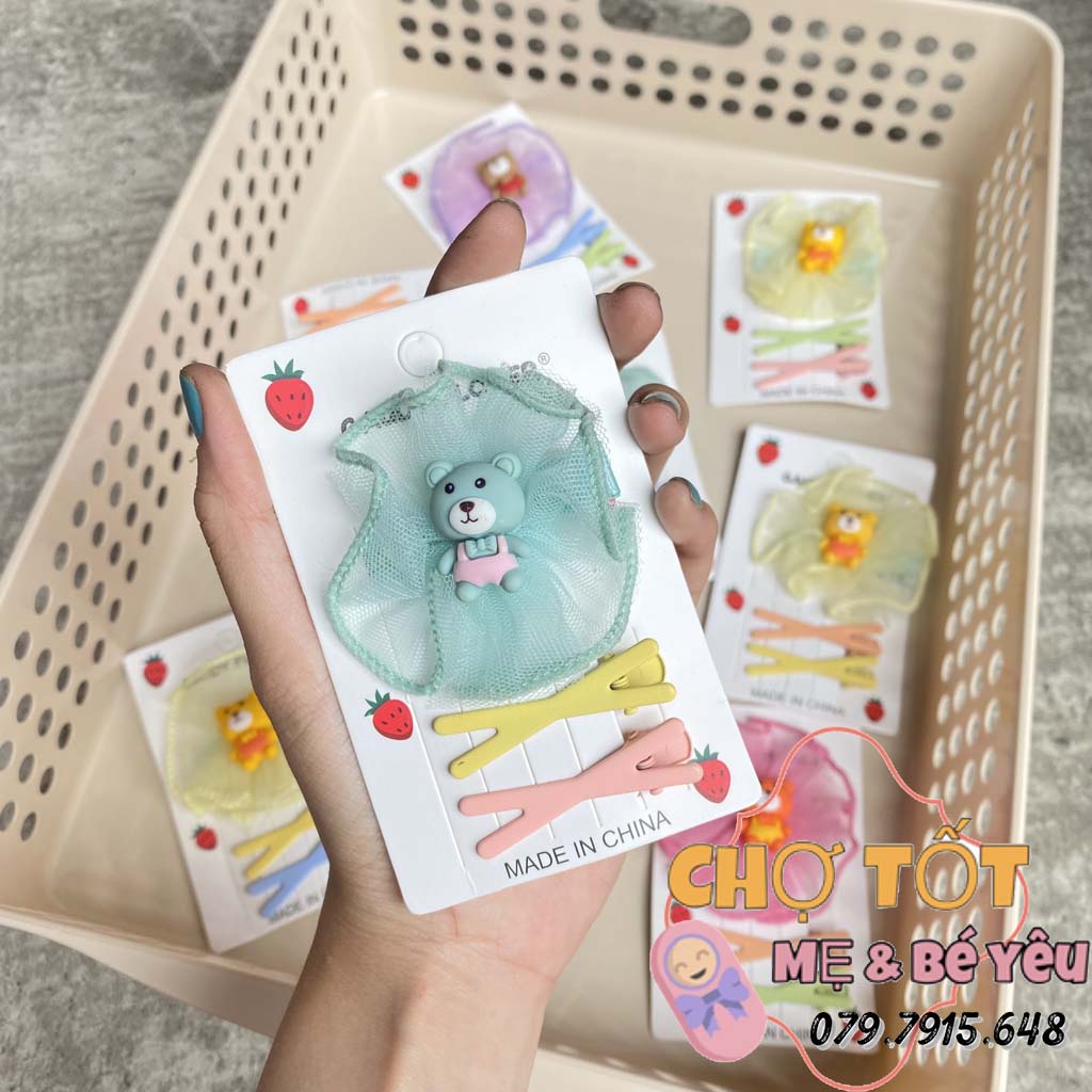 Set 3 kẹp tóc phong cách Hàn Quốc xinh xắn dành cho nữ
