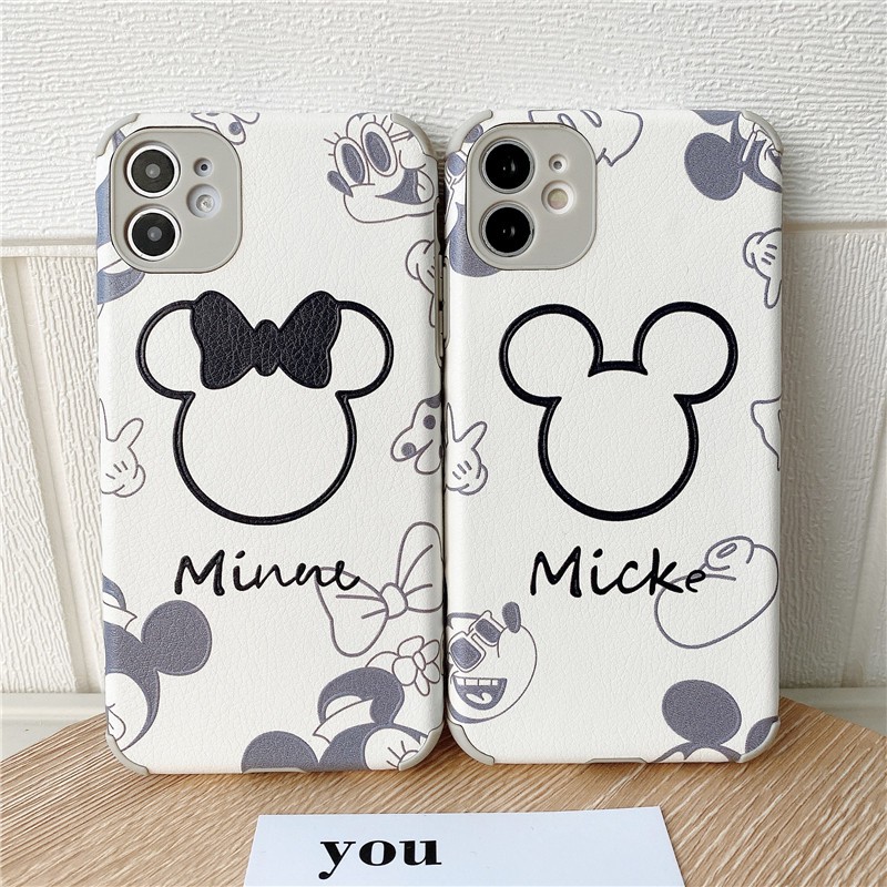 ốp lưng iphone 7 Plus 8 6 6s Plus ốp iphone 11 12 Pro Max 12 Mini casing IP X XS XR XS Max shockproof Minnie Mickey couple Phone case