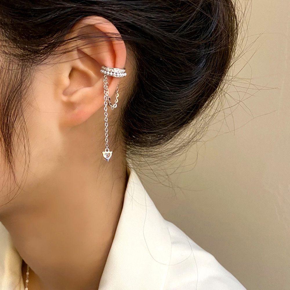 Khuyên Kẹp Vành Tai Dáng Dài Nhiều Lớp Phong Cách Hàn Quốc