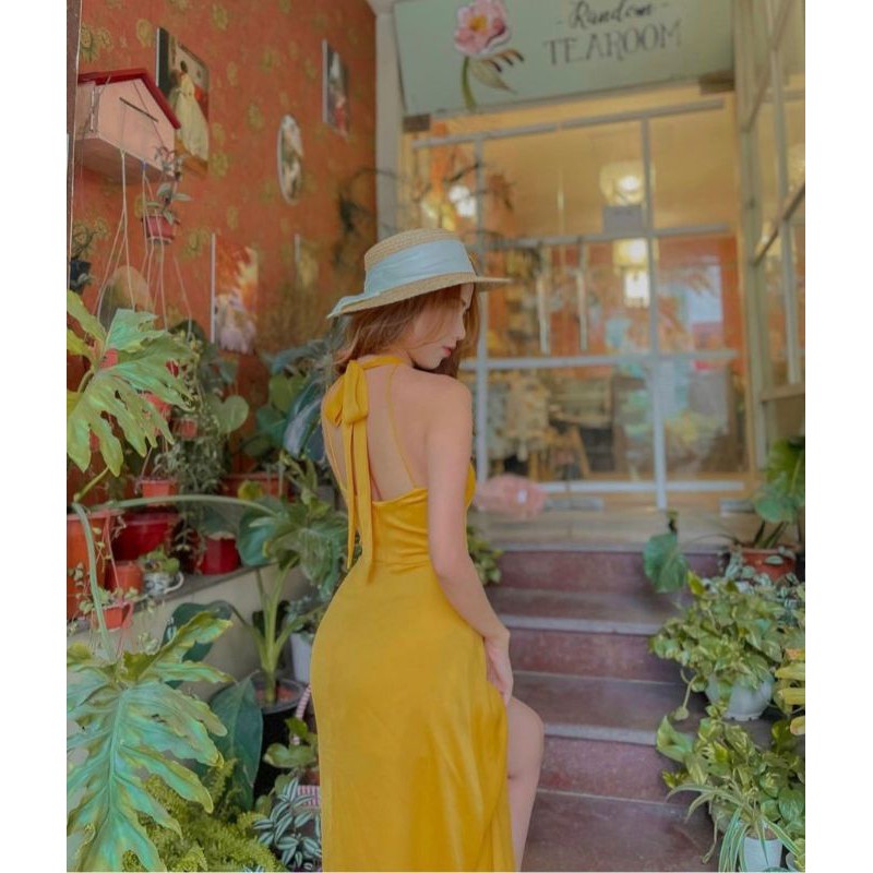 THIẾT KẾ ĐẦM VÀNG CỔ YẾM XẺ ĐÙI♥VIDEO THẬT SHOP QUAY DMX12 XINH | BigBuy360 - bigbuy360.vn