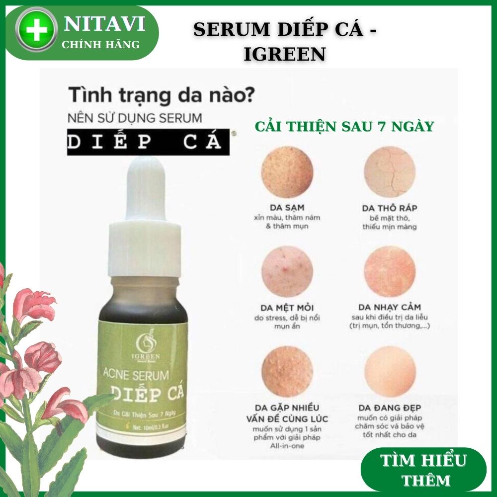 Serum diếp cá Igreen giảm mụn thâm mụn bọc tái tạo da hiệu quả sau 7 ngày