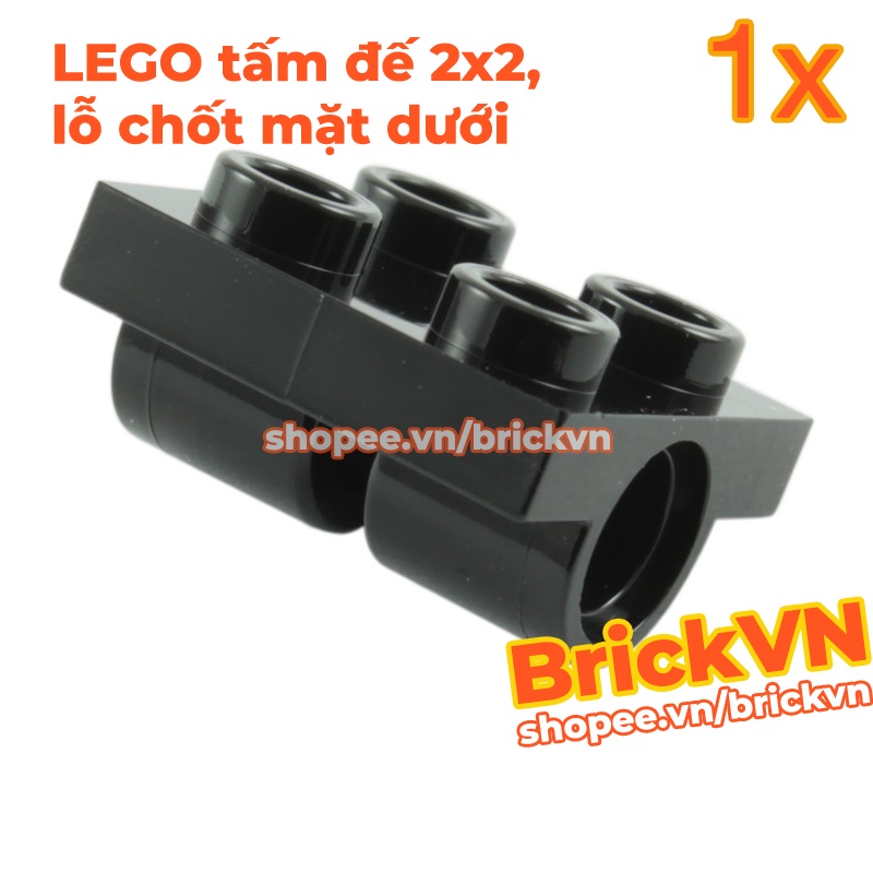 LEGO Technic Tấm Đế Giá Đỡ 2x2 Với 2 Lỗ Chốt Mặt Dưới, Màu Đen ID 281726 2817