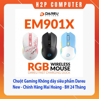 Chuột không dây gaming dareu em901x rgb - superlight, fast charing dock