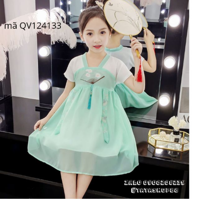 Váy bé gái hanbok phong cách hàn quốc size đại 15 33kg