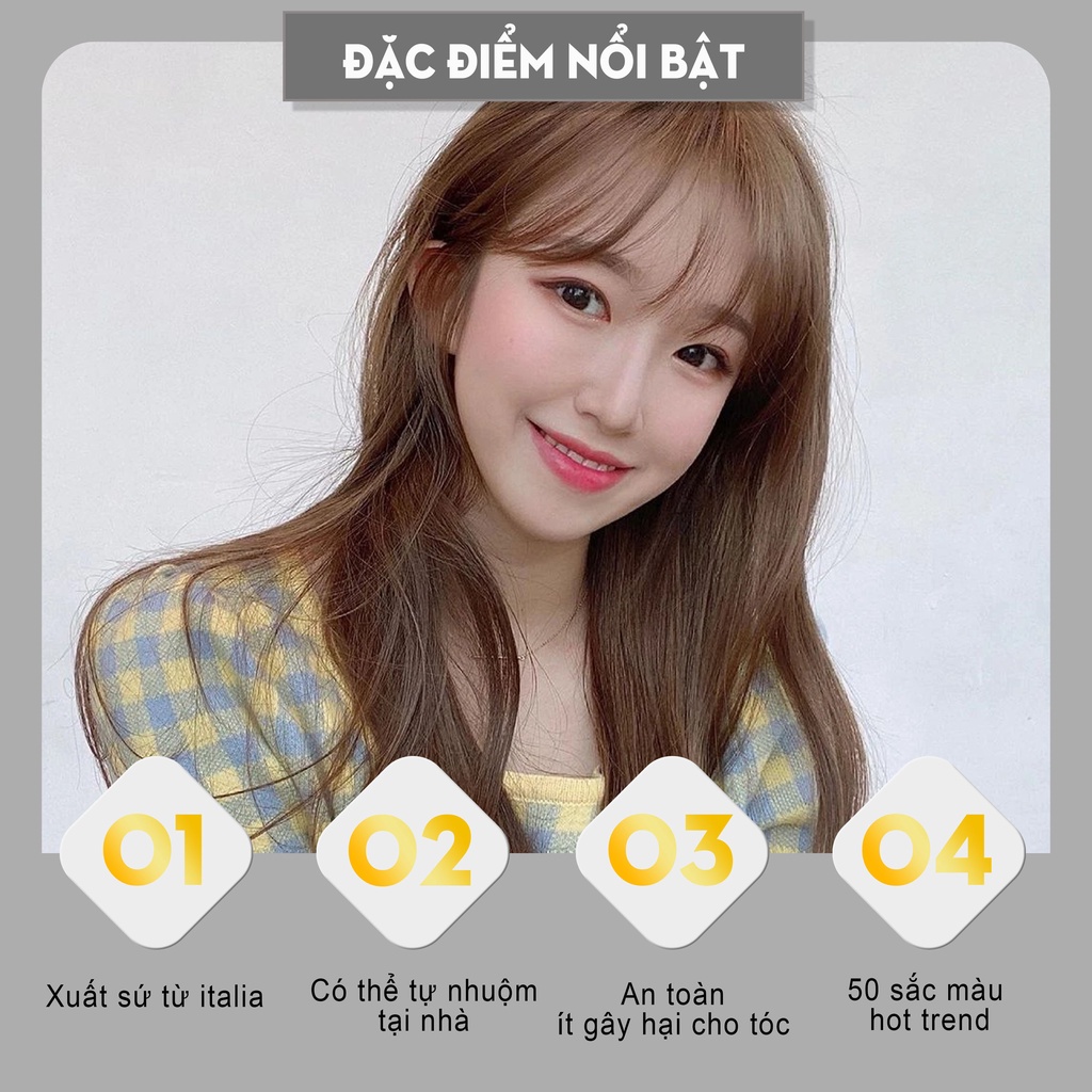 Thuốc nhuộm tóc nâu trà đen không tẩy tại nhà giá rẻ chính hãng OLAP - Hương Dịu COSMETIC