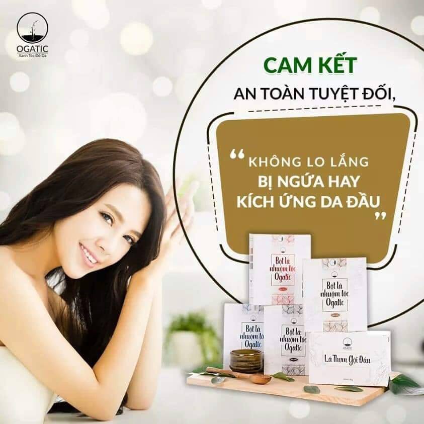 [Rẻ vô địch] Bột Lá Nhuộm Tóc Ogatic - Màu Nâu - Chiết xuất 100% bột lá Móng- NHUỘM TÓC AN TOÀN - ĐƠN GIẢN-TẠI NHÀ