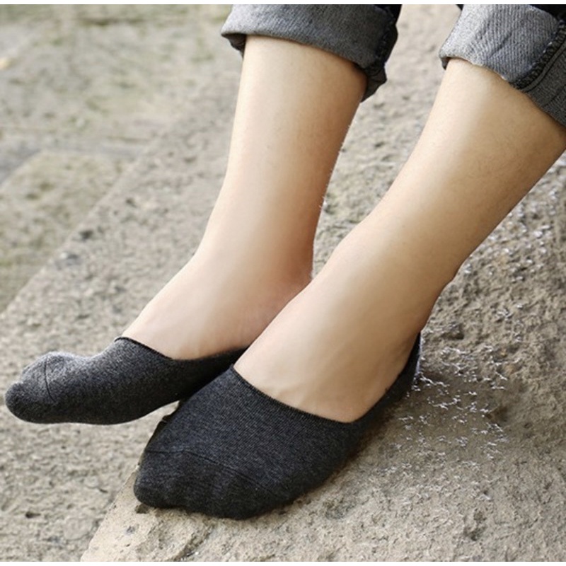 Tất Lười Nam Chống Trượt Gót Chân, Tất Nam Mang Giày Lười Vải Cotton Mềm Mại Thoáng Mát - TAT-LUOI