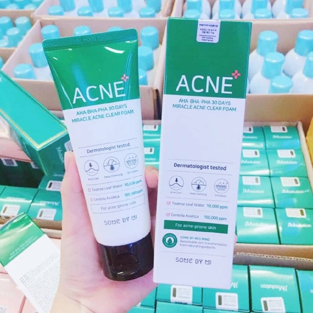Sữa rửa mặt làm sạch mụn cho da mụn,da dầu acne some by mi aha-bha-pha 30 days miracle acne clear foam 100m skin hub | BigBuy360 - bigbuy360.vn