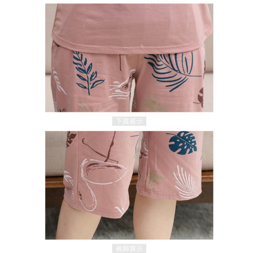 [Mã WABOOM giảm 15% đơn 99k] [XẢ KHO] BỘ ĐỒ NỮ MẶC NHÀ QUẦN CỘC HỌA TIẾT CHIM HỒNG HẠC LC05 | BigBuy360 - bigbuy360.vn