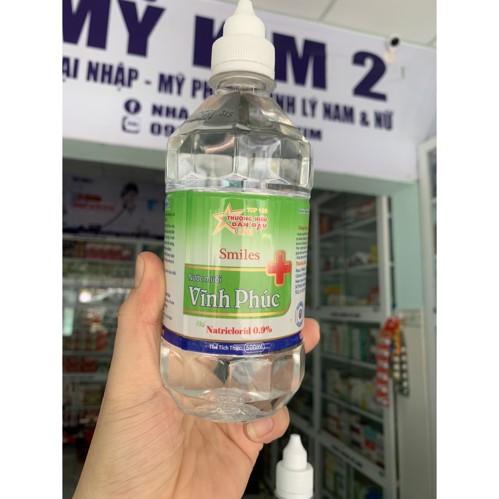 Nước Muối Sinh Lý chai 500- 1000ml, súc miệng rửa vết thương, sát khuẩn ngoài da Nhà Thuốc Mỹ Kim