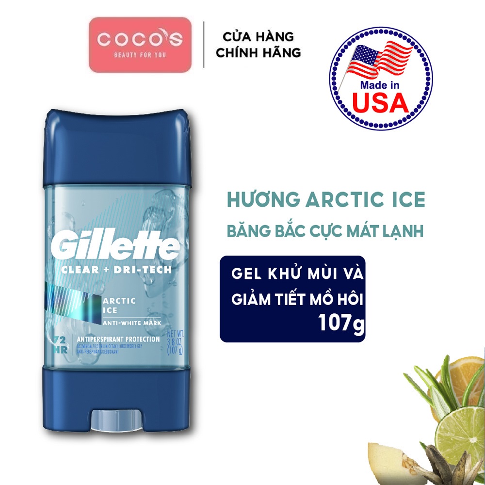 Gel khử mùi Gillette Clear Gel Arctic Ice 107g