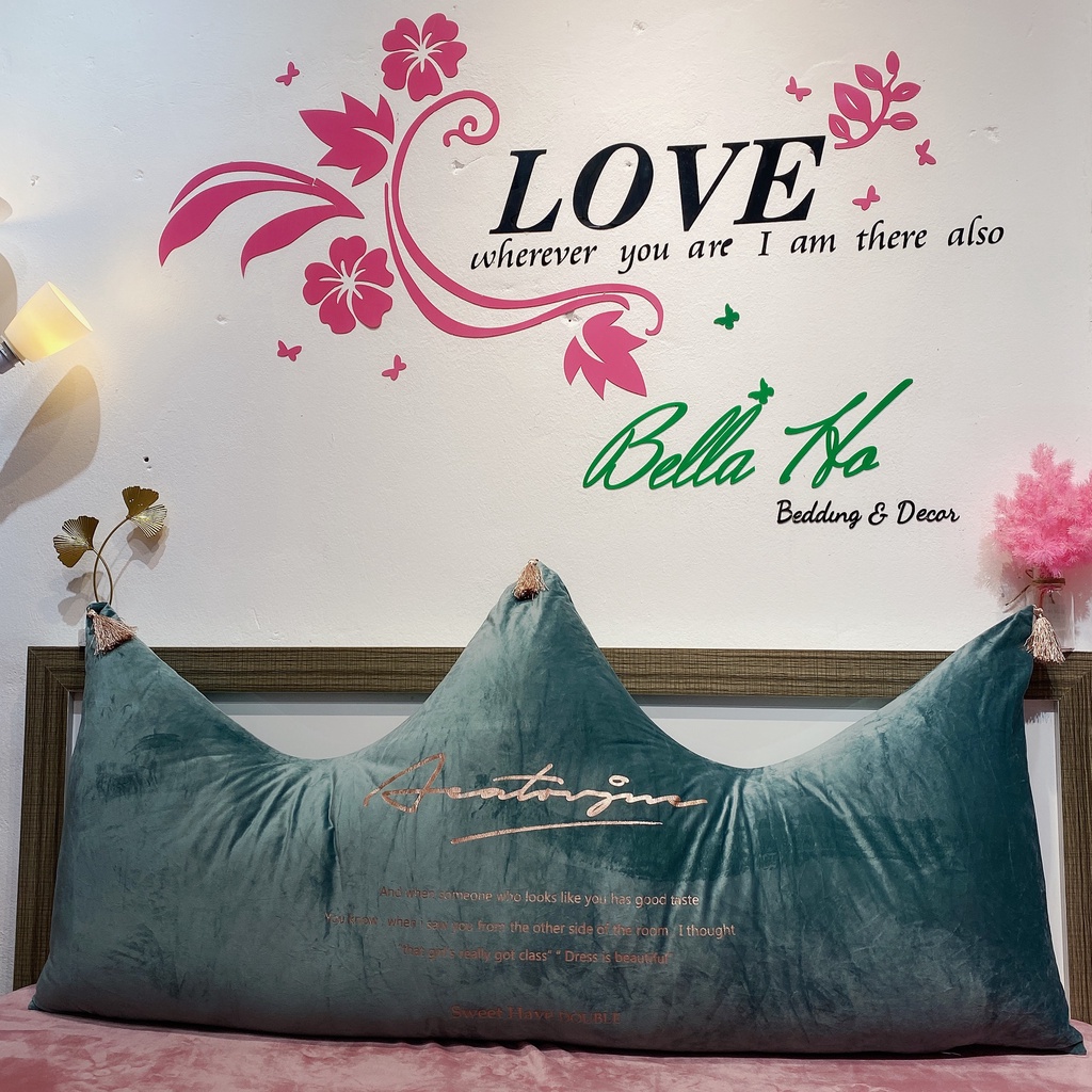 Gối tựa đầu giường , Đệm đầu giường , mẫu vương miện siêu kute chanh xả