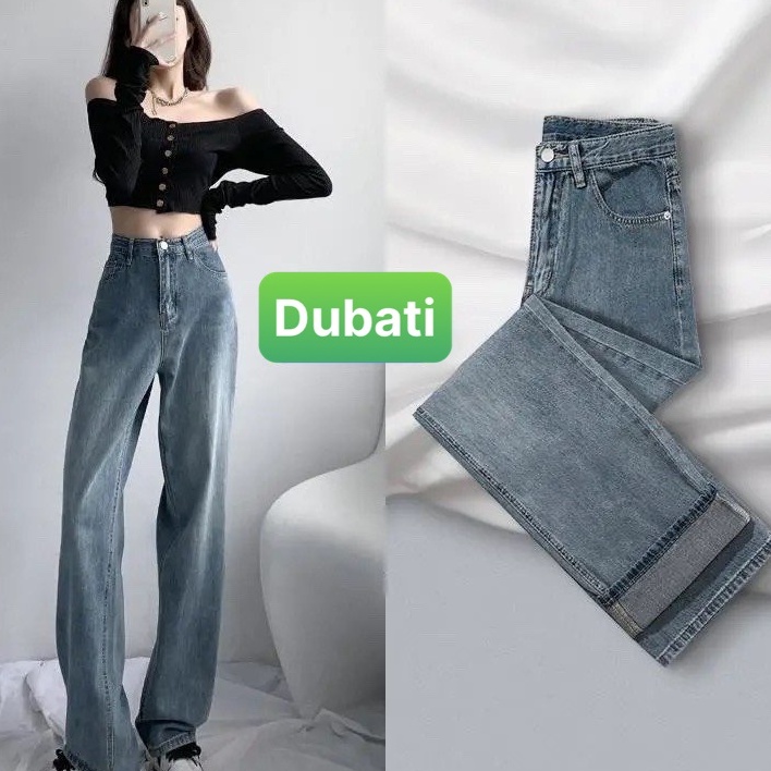 QUẦN BAGGY JEAN NỮ ỐNG RỘNG SUÔNG DÀI LƯNG CAO NÂNG MÔNG SANG CHẢNH HÀN QUỐC NEW VIP- DUBATI FASHION