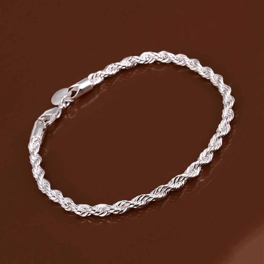 GETNOIVAS (MớI) Vòng Tay Mạ BạC 925 DạNg Dây XoắN ĐộC ĐáO