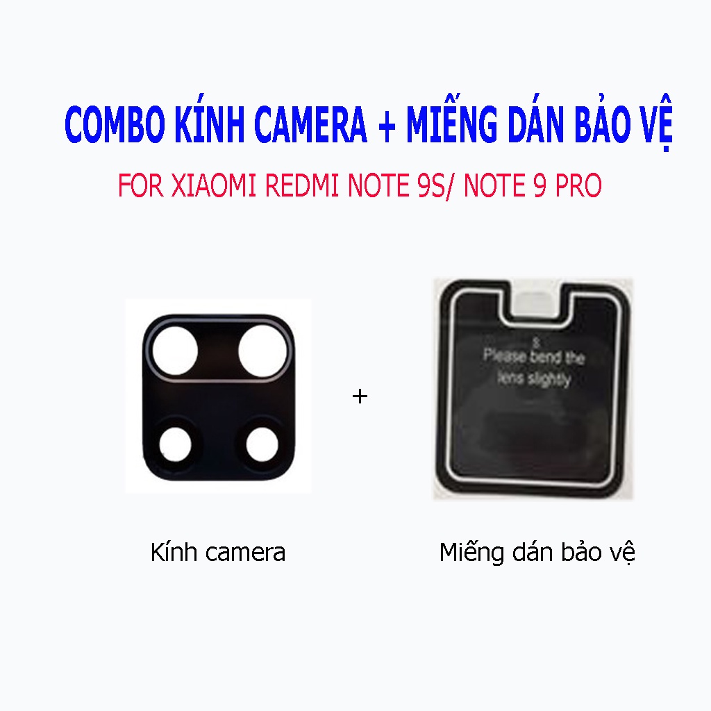 Kính camera sau Xiaomi Redmi Note 9S - Note 9 Pro 4G  - Tặng kèm miếng dán