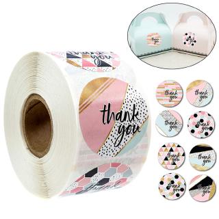 Cuộn 500 sticker dán 1 inch chữ thank you chất lượng cao