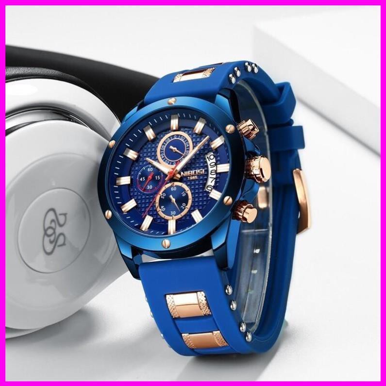 [Hàng xịn] [SIÊU GIẢM GIÁ] ĐỒNG HỒ NAM NIBOSI CHÍNH HÃNG DÂY SU CỰC BỀN CHẠY FULL 6 KIM THỂ THAO