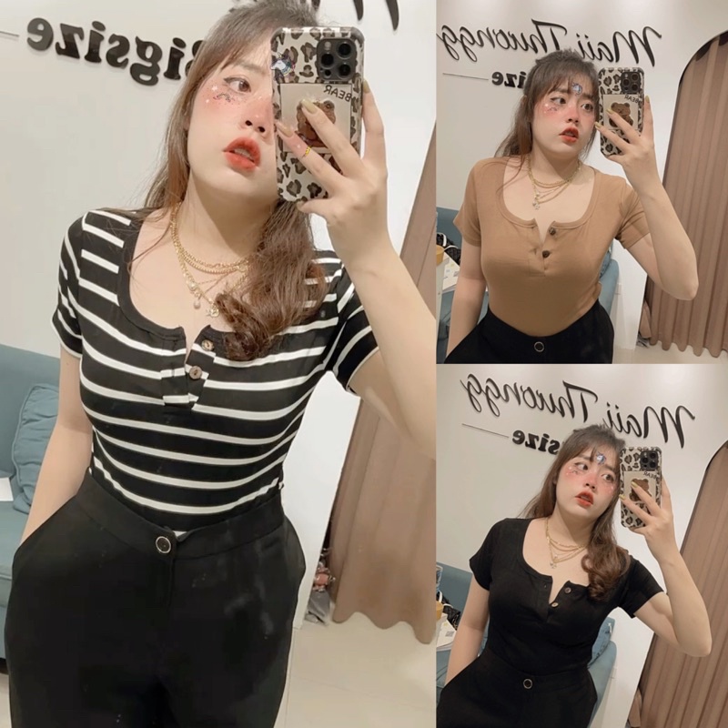 Áo Cổ U Trụ 2 Nút Maii Thươngg Bigsize | BigBuy360 - bigbuy360.vn