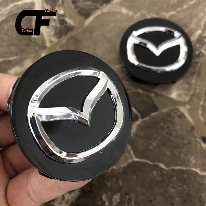 Logo Wheel Cover, Bánh xe Lazang Mazda Đường kính 57mm Mad57: Đen và Bạc 1