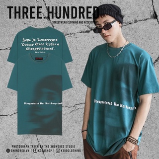 Áo Thun Disappointed But Not Surprised Màu Xanh Ngọc In Hình Mặt Người Chất Liệu 100% Cotton Thoáng Mát Form Rộng Thoải