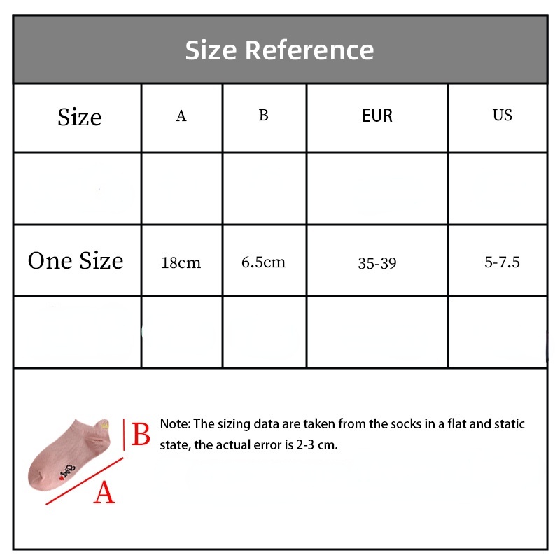 Tất cotton ECMLN màu trắng thêu hình trái tim dễ thương xinh xắn