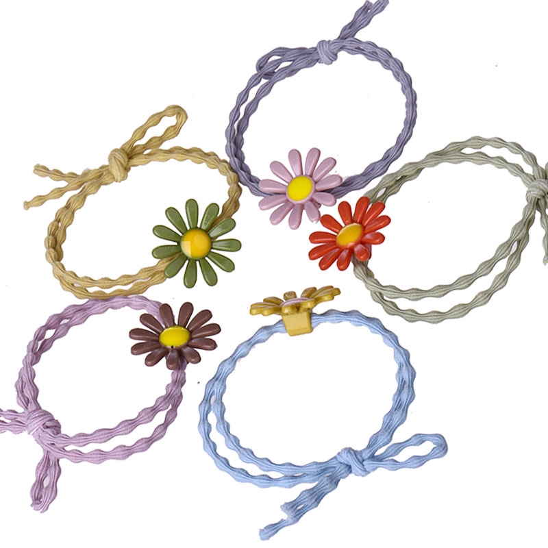 Dây buộc tóc trang trí bông hoa hướng dương xinh xắn cho nữ