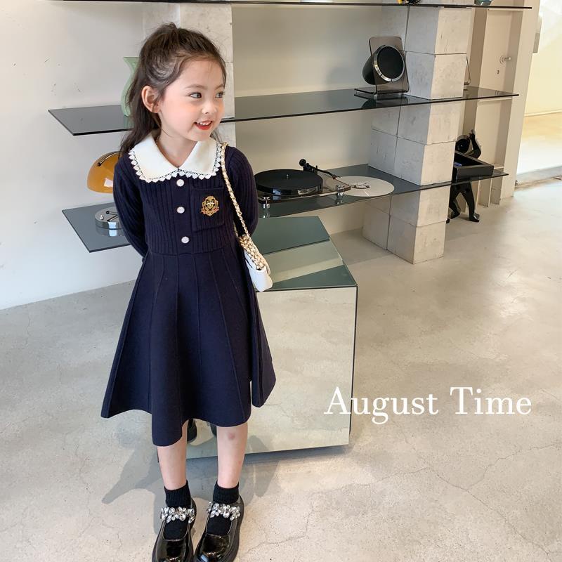 Đầm len tay dài thời trang mùa thu 2021 dành cho bé gái