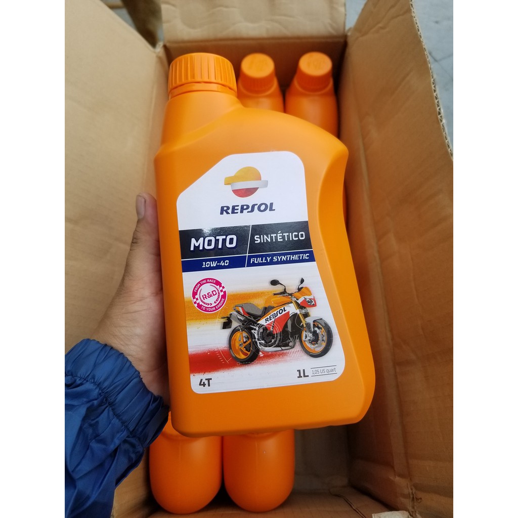 Dầu nhớt Repsol Moto Sintetico 4T 10W40 1 lít nhập khẩu từ Tây Ban Nha