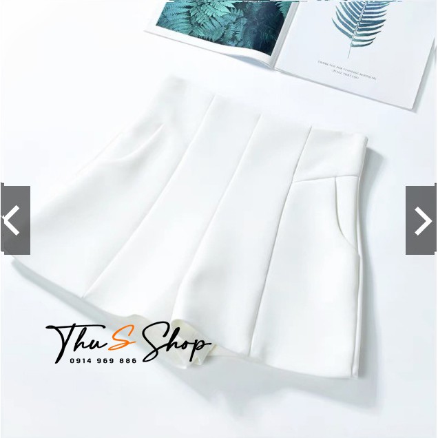 Quần short nữ cạp lưng cao THUS, Quần Sooc đùi ngắn khóa sau siêu tôn dáng Q1D08 | BigBuy360 - bigbuy360.vn