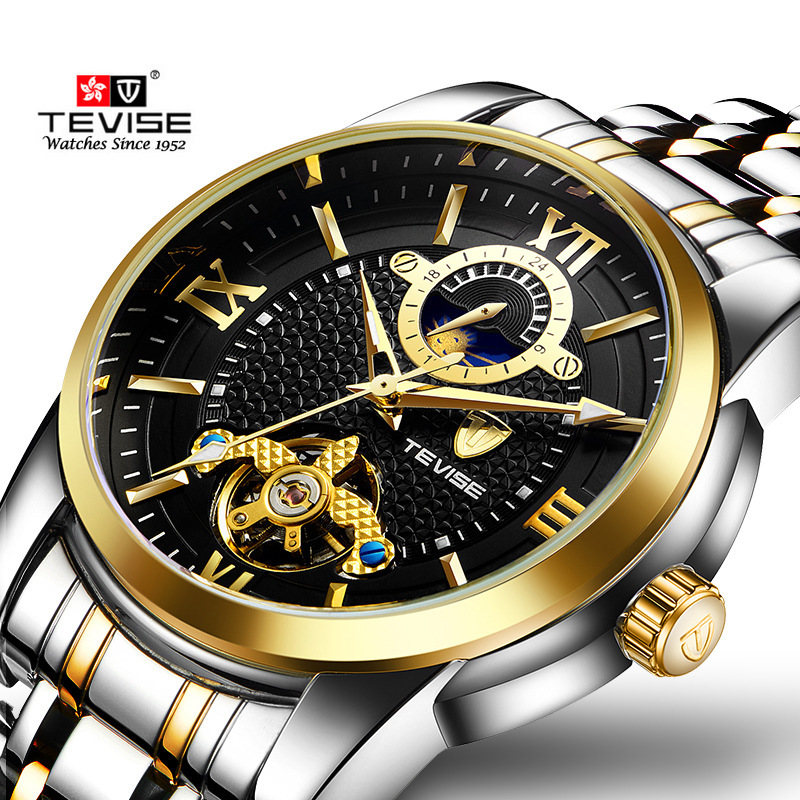 Đồng Hồ Cơ Tourbillon Tevise Thụy Sĩ T805d Thời Trang Nam Chống Thấm Nước Tự Động