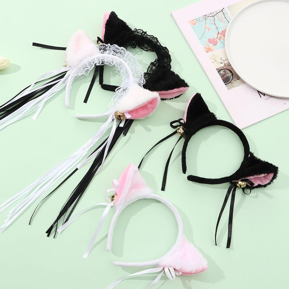 Băng Đô Cài Tóc Hình Tai Mèo Bằng Lông Nhung Dễ Thương Xinh Xắn