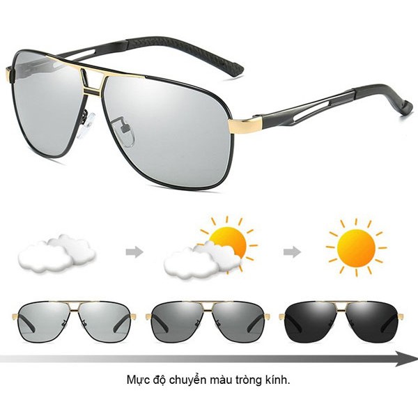 Tròng kính cận ĐỔI MÀU KHI RA NẮNG 0 - 6 độ 4 màu hot trend 2023