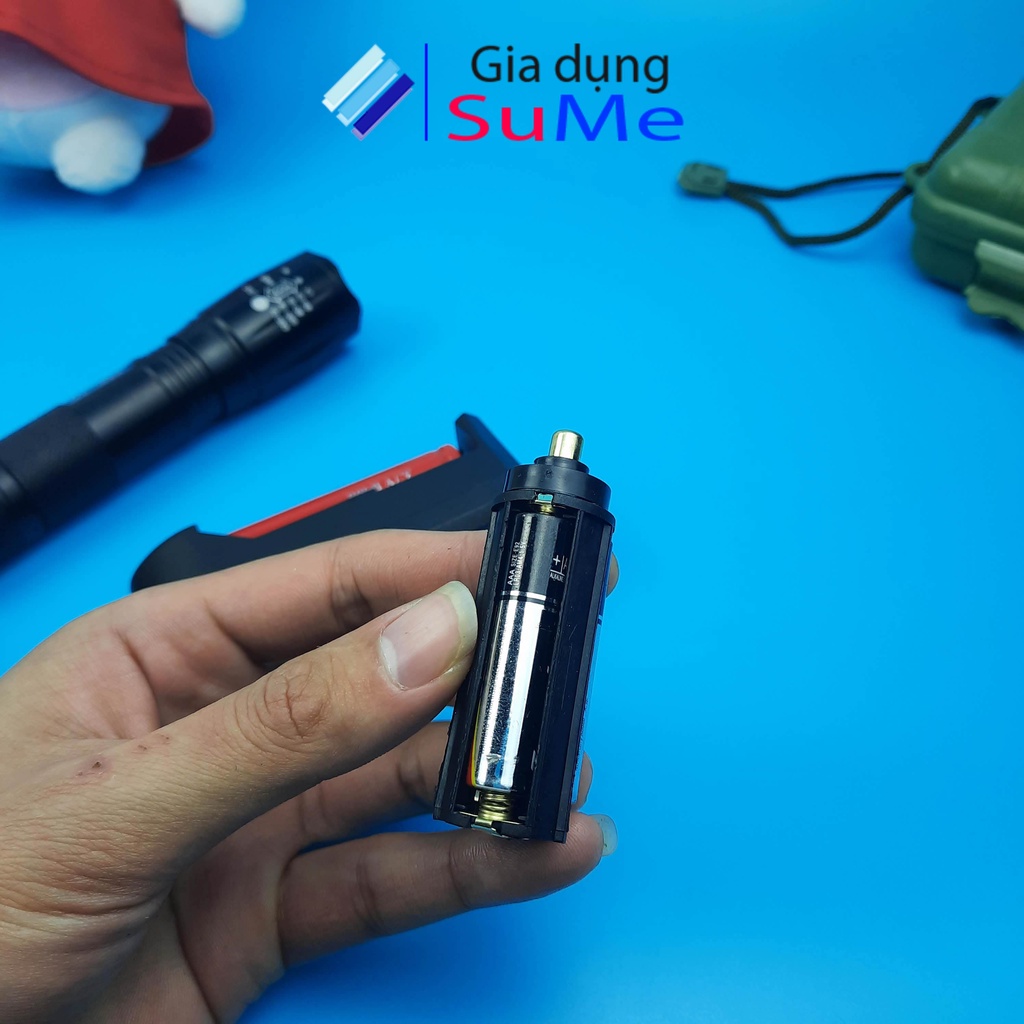 Đèn pin cầm tay, Đèn pin mini siêu sáng 3 chế độ (dùng pin và sạc lại được)