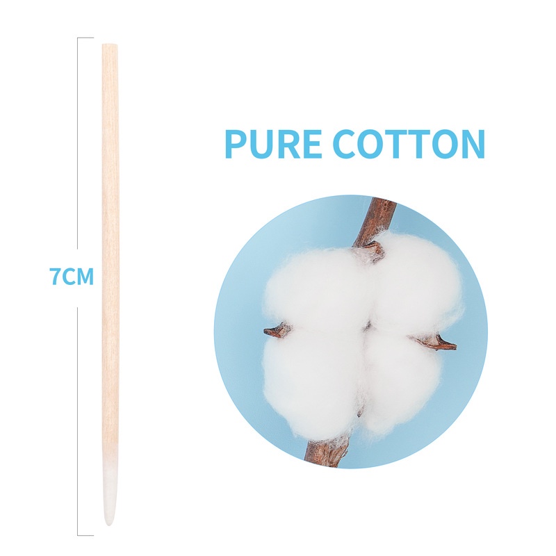 Bộ 100 Que Gỗ Đầu Nhọn Kích Thước Nhỏ/Cọn Dùng Một Lần Hỗ Trợ Nối Mi/ Nối Mi