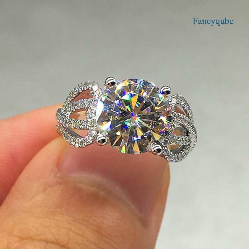 Nhẫn Cưới Đính Đá Zircon Sang Trọng Cho Nữ