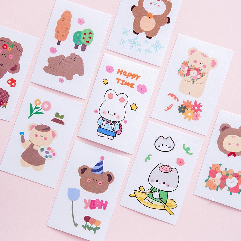 Bộ 50 sticker dán họa tiết hoạt hình đáng yêu đa năng