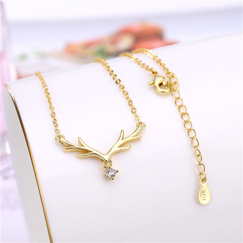 VIOYODS Bạc 925 mạ vàng 18K & Vòng cổ hươu Zircon TN037