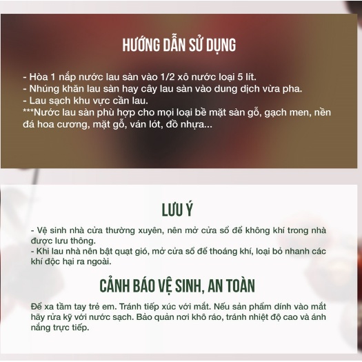 Nước lau sàn khử mùi, đuổi kiến gián an toàn cho bé Vỏ Quế - Bồ Hòn JULYHOUSE (Chai 1000ml)