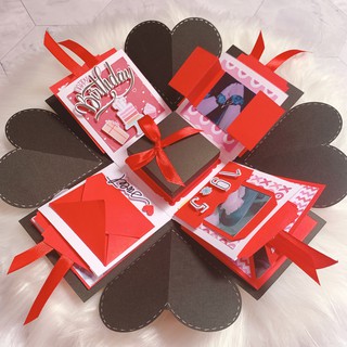 Hộp quà Lovebox Exploding Box - Mẫu Đỏ Đen
