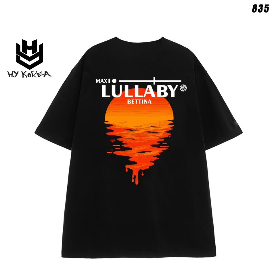 Áo phông tay lỡ nam nữ form rộng Hoàng hôn Lullaby 835 HY KOREA