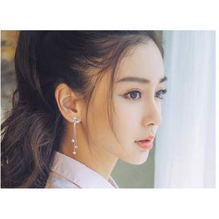 Bông tai bạc dễ thương đính đá pha lê-bt4