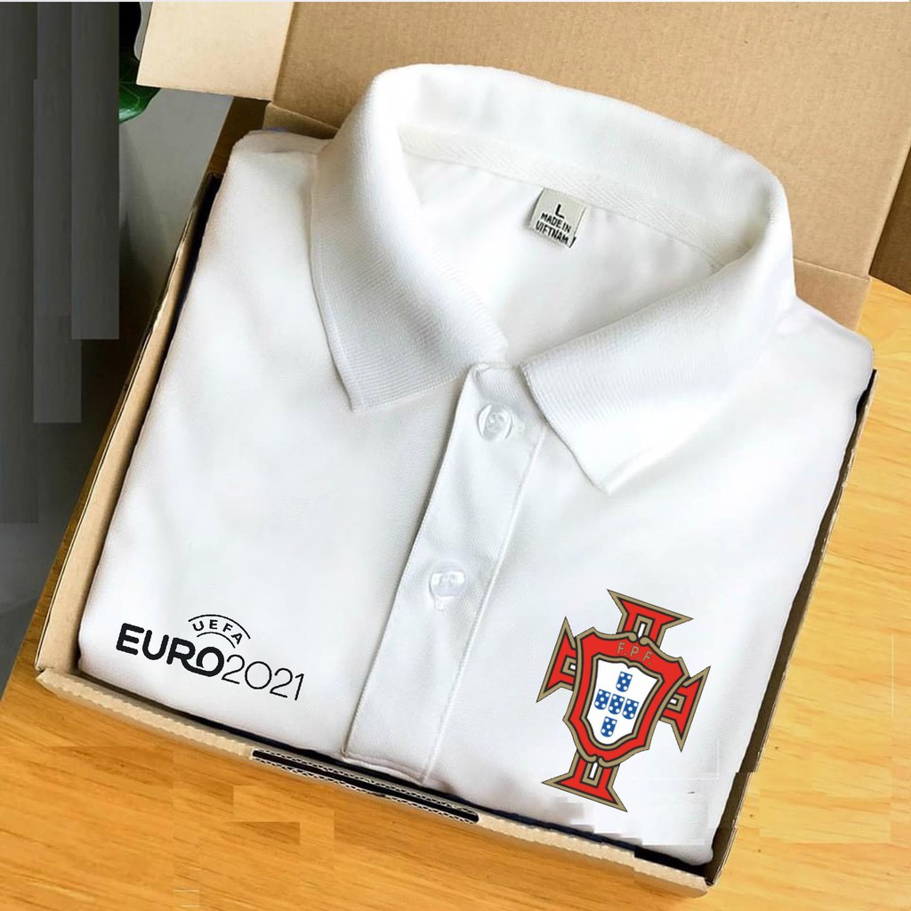 Áo Polo Trắng In Logo Đội Tuyển Quốc Gia Euro 2021 - Chất liệu hàng loại 1 thị trường kèm FREE SHIP | BigBuy360 - bigbuy360.vn