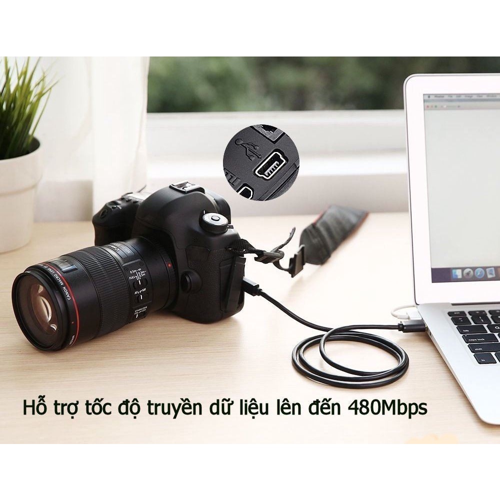 Cáp Mini USB to USB 2.0 mạ vàng dài 0,5m chính hãng Ugreen 10354