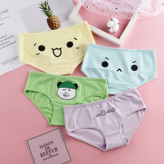Quần lót cotton lưng thấp họa tiết hoạt hình cho nữ