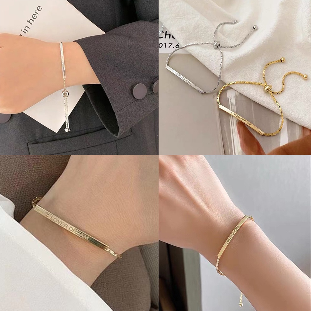 Vòng đeo tay đơn giản phong cách Pháp cổ điển có thể điều chỉnh thời trang dành cho nữ