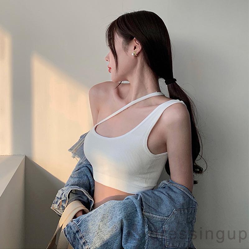 Áo hai dây chữ U màu trơn hở lưng thời trang cho nữ